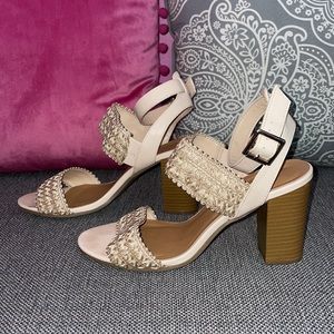 Charlotte Russe Nude Lace Block Heels 💓
